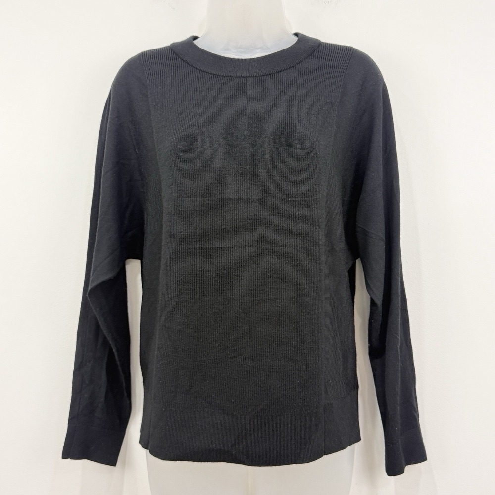 Club Monaco Dolman Sweater XS 100% Wool Oversized Rib Knit Quiet Luxury Capsule